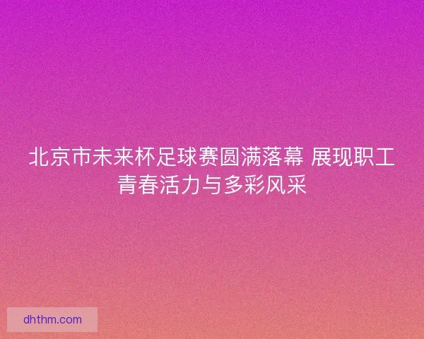 北京市未来杯足球赛圆满落幕 展现职工青春活力与多彩风采