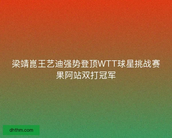 梁靖崑王艺迪强势登顶WTT球星挑战赛果阿站双打冠军