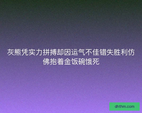 灰熊凭实力拼搏却因运气不佳错失胜利仿佛抱着金饭碗饿死