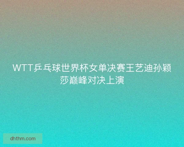 WTT乒乓球世界杯女单决赛王艺迪孙颖莎巅峰对决上演